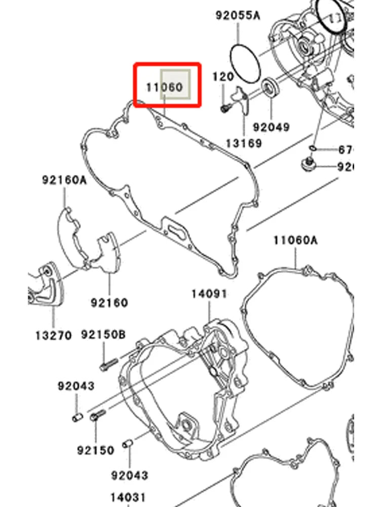 Motorcycle Engine Crankcase Clutch Cover Seal Gasket  For Kawasaki KLR600 198-1986 KLR650 1987-2010 KLR 600 650 11060-1111
