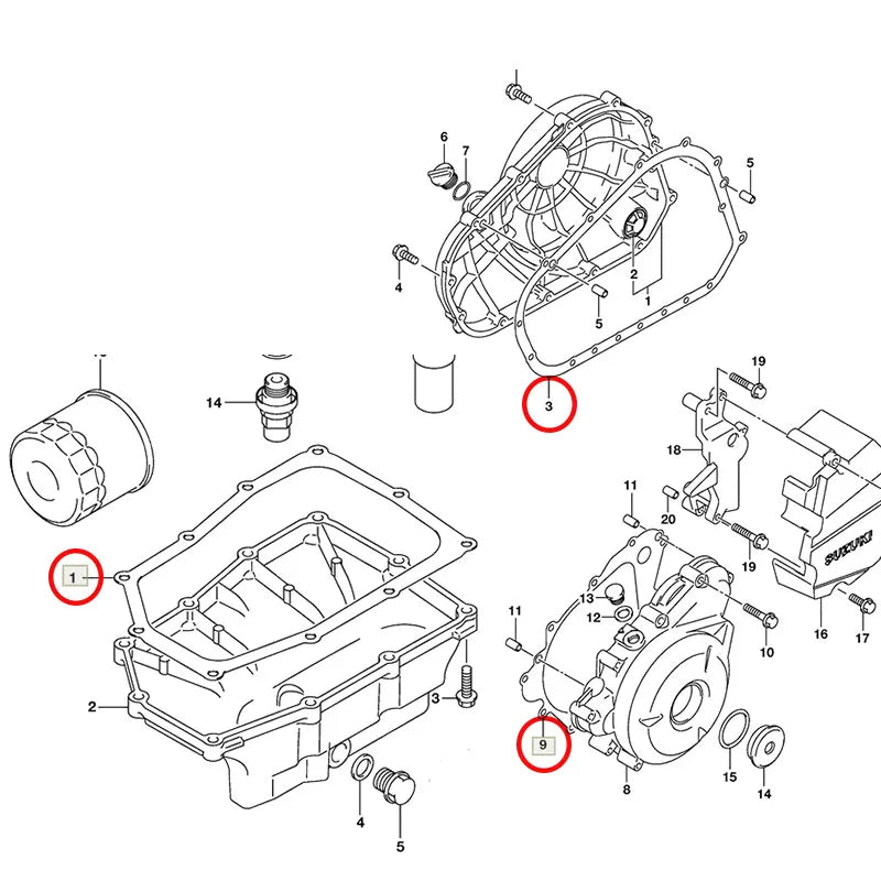 Motorcycle Engine Oil Pan Generator Clutch Cover Gasket for Suzuki GW250 INAZUMA 2012-2018 GSX250R DL250 2018-2020