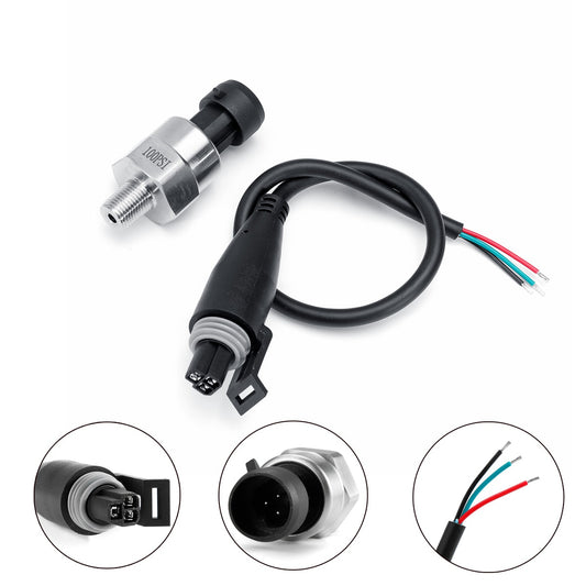 5V 1/8NPT Oil Fuel Air Pressure Transducer Transmitter Sensor Stainless Steel 5/15/30/60/100/150/200Psi