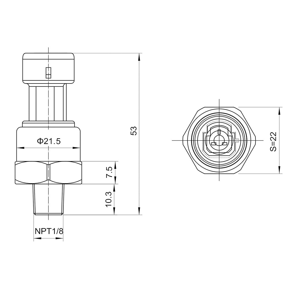 pressure sensor Transducer for Car suspension fuel gas air 1/8NPT DC 12V 10bar 1-5V 0.3m ceramic  sensor stainless steel