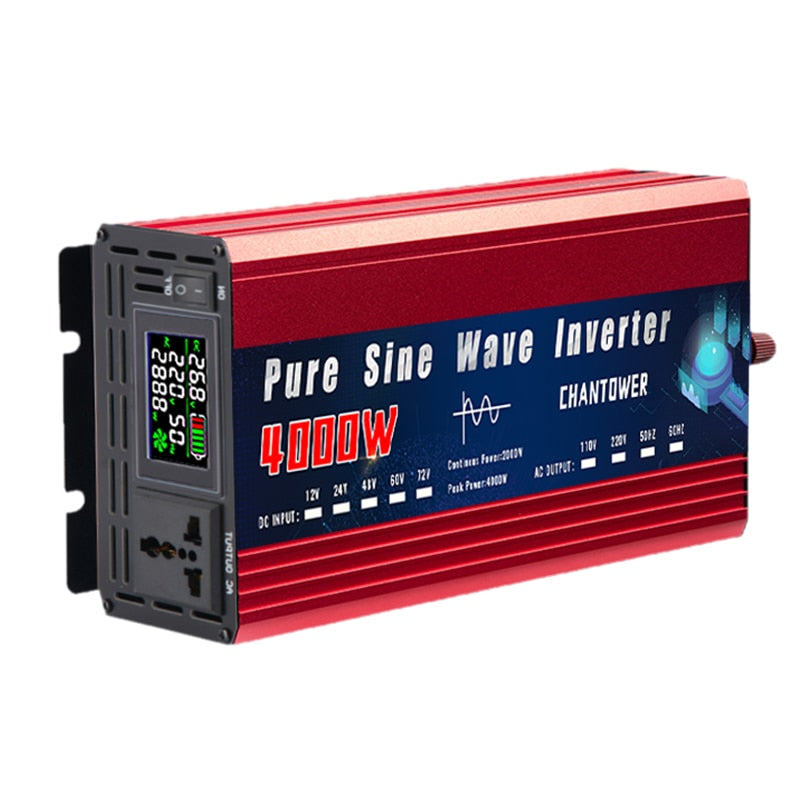 Pure Sine Wave Inverter 12V 220V 2200W 3000W 4000W DC 24V To AC 110V 220V Portable Power Voltage Converter Car Solar Inverter