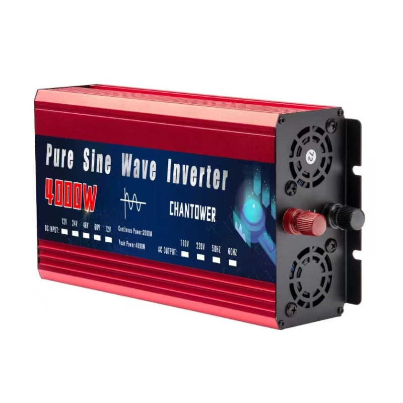 Pure Sine Wave Inverter 12V 220V 2200W 3000W 4000W DC 24V To AC 110V 220V Portable Power Voltage Converter Car Solar Inverter